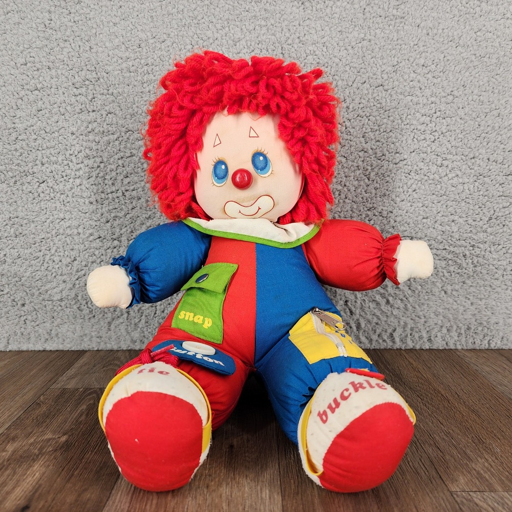 Vintage 1983 Amtoy American Greetings Clown Activity Plush Sensory Learning Toy